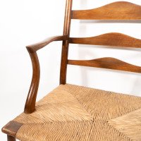 C. R. Ashbee. An Arts & Crafts Rush Seat Ladder Back Armchair - Thumbnail 10