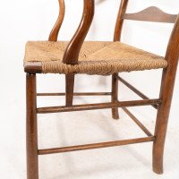 C. R. Ashbee. An Arts & Crafts Rush Seat Ladder Back Armchair - Thumbnail 12