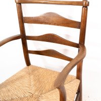 C. R. Ashbee. An Arts & Crafts Rush Seat Ladder Back Armchair - Thumbnail 11