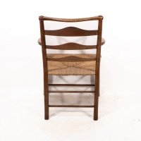 C. R. Ashbee. An Arts & Crafts Rush Seat Ladder Back Armchair - Thumbnail 15