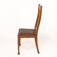 A Set of Four Arts & Crafts Oak Dining Chairs with Comfortable Shaped Backs - Thumbnail 6