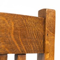 A Set of Four Arts & Crafts Oak Dining Chairs with Comfortable Shaped Backs - Thumbnail 12