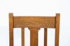 A Set of Four Arts & Crafts Oak Dining Chairs with Comfortable Shaped Backs - Thumbnail 11