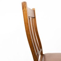 A Set of Four Arts & Crafts Oak Dining Chairs with Comfortable Shaped Backs - Thumbnail 13