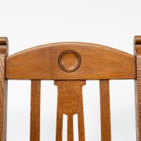 Shapland & Petter. A Set of Four Arts & Crafts Oak Dining Chairs - Thumbnail 11