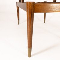 An Italian Teak Two-Tier Coffee Table with Wavy Glass Supports - Thumbnail 13