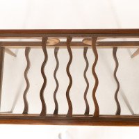 An Italian Teak Two-Tier Coffee Table with Wavy Glass Supports - Thumbnail 17