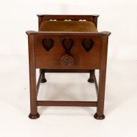 J. S. Henry In the style of Voysey. Arts & Crafts Walnut Adjustable Piano Stool - Thumbnail 7