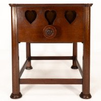 J. S. Henry In the style of Voysey. Arts & Crafts Walnut Adjustable Piano Stool - Thumbnail 10