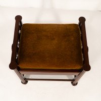 J. S. Henry In the style of Voysey. Arts & Crafts Walnut Adjustable Piano Stool - Thumbnail 9