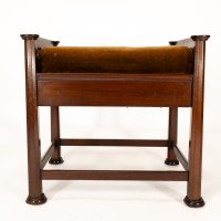 J. S. Henry In the style of Voysey. Arts & Crafts Walnut Adjustable Piano Stool - Thumbnail 12