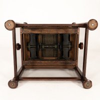 J. S. Henry In the style of Voysey. Arts & Crafts Walnut Adjustable Piano Stool - Thumbnail 14