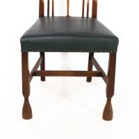 Liberty & Co. Attributed, Set of 3 Dining Chairs with Voysey Style Inlaid Pewter Heart - Thumbnail 11