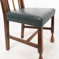 Liberty & Co. Attributed, Set of 3 Dining Chairs with Voysey Style Inlaid Pewter Heart - Thumbnail 13