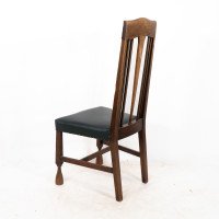 Liberty & Co. Attributed, Set of 3 Dining Chairs with Voysey Style Inlaid Pewter Heart - Thumbnail 17