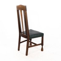 Liberty & Co. Attributed, Set of 3 Dining Chairs with Voysey Style Inlaid Pewter Heart - Thumbnail 19