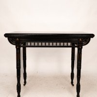 Gillows attributed. An Aesthetic Movement Ebonised games and card table - Thumbnail 14