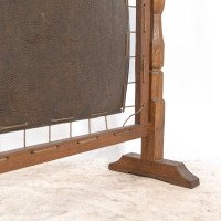 Albert Harrison Thirsk Attributed, a Carved & Adzed Oak Fire Screen with Leather Panel - Thumbnail 20