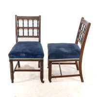 Bruce Talbert for Gillows. A pair of Aesthetic Movement walnut dining chairs - Thumbnail 3