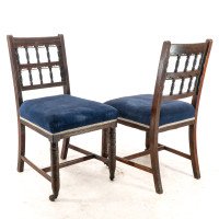 Bruce Talbert for Gillows. A pair of Aesthetic Movement walnut dining chairs - Thumbnail 4