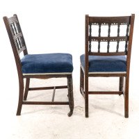 Bruce Talbert for Gillows. A pair of Aesthetic Movement walnut dining chairs - Thumbnail 5