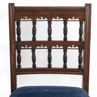 Bruce Talbert for Gillows. A pair of Aesthetic Movement walnut dining chairs - Thumbnail 6
