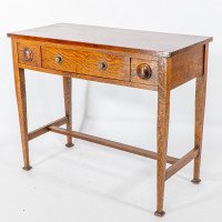 Shapland & Petter. Oak Arts & Crafts Hall/side Table or Small Desk - Thumbnail 3