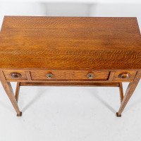 Shapland & Petter. Oak Arts & Crafts Hall/side Table or Small Desk - Thumbnail 8