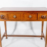 Shapland & Petter. Oak Arts & Crafts Hall/side Table or Small Desk - Thumbnail 10