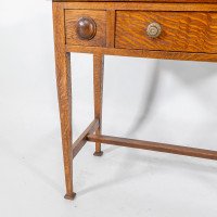 Shapland & Petter. Oak Arts & Crafts Hall/side Table or Small Desk - Thumbnail 13