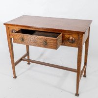 Shapland & Petter. Oak Arts & Crafts Hall/side Table or Small Desk - Thumbnail 15