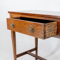 Shapland & Petter. Oak Arts & Crafts Hall/side Table or Small Desk - Thumbnail 16