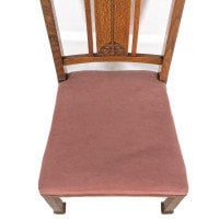 Robson & Sons. Set of 4 Arts & Crafts Oak Dining Chairs with Carved Floral Backs - Thumbnail 13
