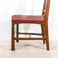 Robson & Sons. Set of 4 Arts & Crafts Oak Dining Chairs with Carved Floral Backs - Thumbnail 15