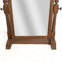 English Oak Cotswold Style Dressing Table Mirror with Turned Acorn Finials - Thumbnail 10