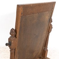 English Oak Cotswold Style Dressing Table Mirror with Turned Acorn Finials - Thumbnail 16