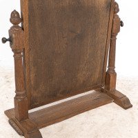 English Oak Cotswold Style Dressing Table Mirror with Turned Acorn Finials - Thumbnail 17