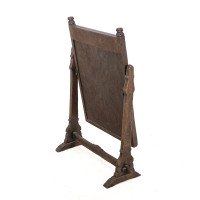 English Oak Gothic Style Dressing Table Mirror with Castellated Top - Thumbnail 10