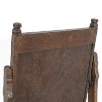 English Oak Gothic Style Dressing Table Mirror with Castellated Top - Thumbnail 13