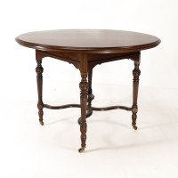 Collinson & Lock, attributed. An Aesthetic Movement Walnut Circular Center Table - Thumbnail 2