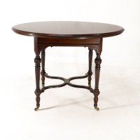 Collinson & Lock Attributed, Aesthetic Movement Walnut Circular Centre Table - Thumbnail 3