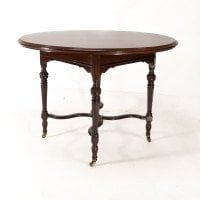 Collinson & Lock, attributed. An Aesthetic Movement Walnut Circular Center Table - Thumbnail 4