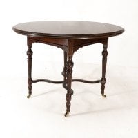 Collinson & Lock, attributed. An Aesthetic Movement Walnut Circular Center Table - Thumbnail 8
