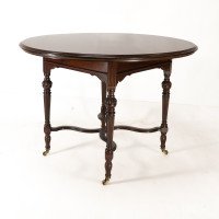 Collinson & Lock Attributed, Aesthetic Movement Walnut Circular Centre Table - Thumbnail 8