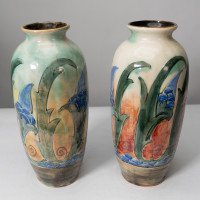 Frank Brangwyn for Royal Doulton. A Pair of Hand Painted Vases - Thumbnail 4