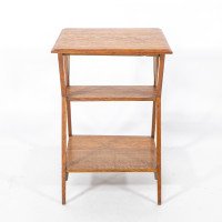 Liberty & Co., attributed. Arts & Crafts Oak Three-tier Side Table with Angle Supports - Thumbnail 2