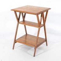 Liberty & Co., attributed. Arts & Crafts Oak Three-tier Side Table with Angle Supports - Thumbnail 3