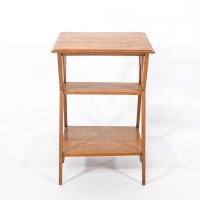 Liberty & Co., attributed. Arts & Crafts Oak Three-tier Side Table with Angle Supports - Thumbnail 5