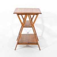Liberty & Co., attributed. Arts & Crafts Oak Three-tier Side Table with Angle Supports - Thumbnail 7