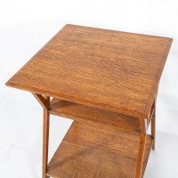 Liberty & Co., attributed. Arts & Crafts Oak Three-tier Side Table with Angle Supports - Thumbnail 9